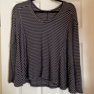 Stripped navy and cream blouse - S